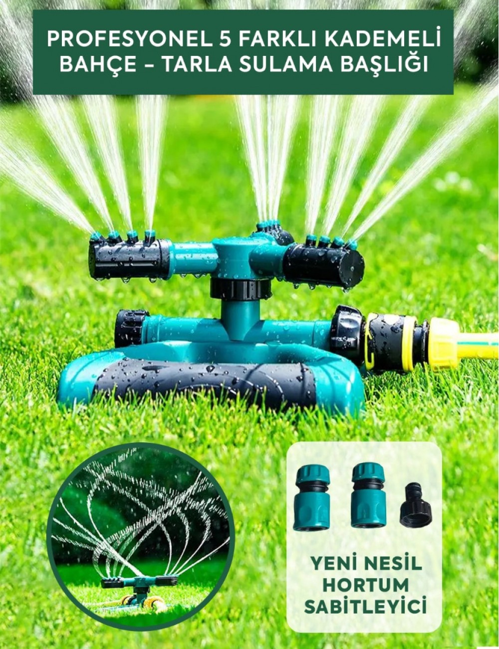 PROFESYONEL 5 FARKLI KADEMELİ BAHÇE - TARLA SULAMA BAŞLIĞI