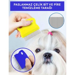 Paslanmaz Çelik Bit ve Pire Temizleme Tarağı