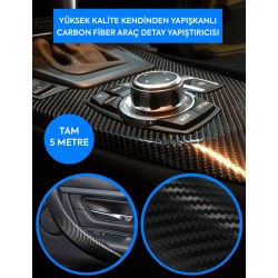 5 METRE - YÜKSEK KALİTE KENDİNDEN YAPIŞKANLI CARBON FİBER ARAÇ DETAY YAPIŞTIRICISI