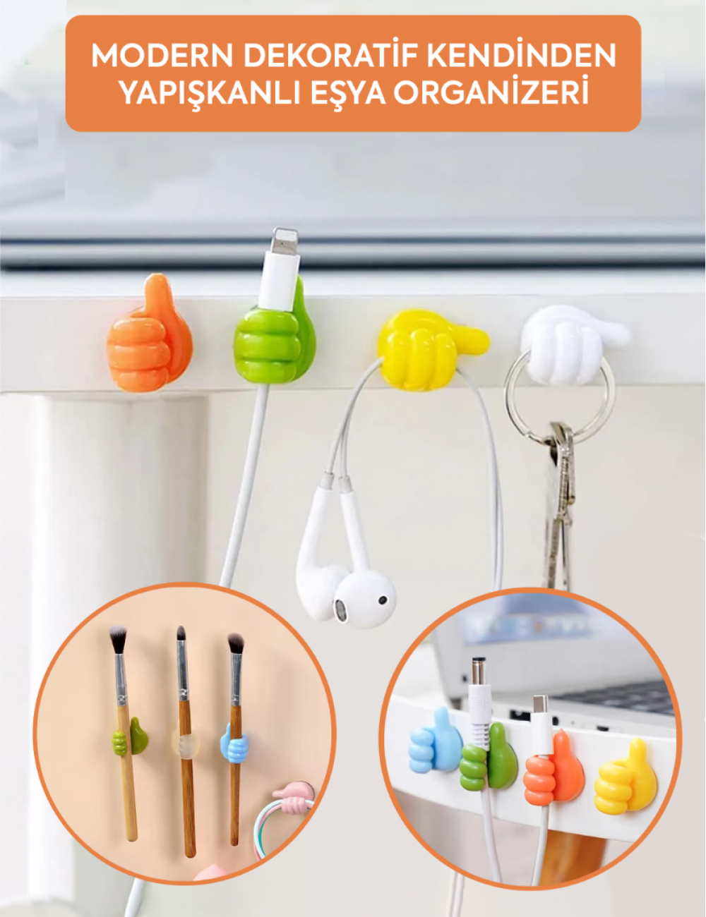 10lu SET MODERN DEKORATİF KENDİNDEN YAPIŞKANLI EŞYA ORGANİZERİ