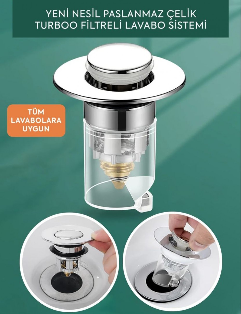 YENİ NESİL PASLANMAZ ÇELİK TURBO FİLTRELİ LAVABO SİSTEMİ