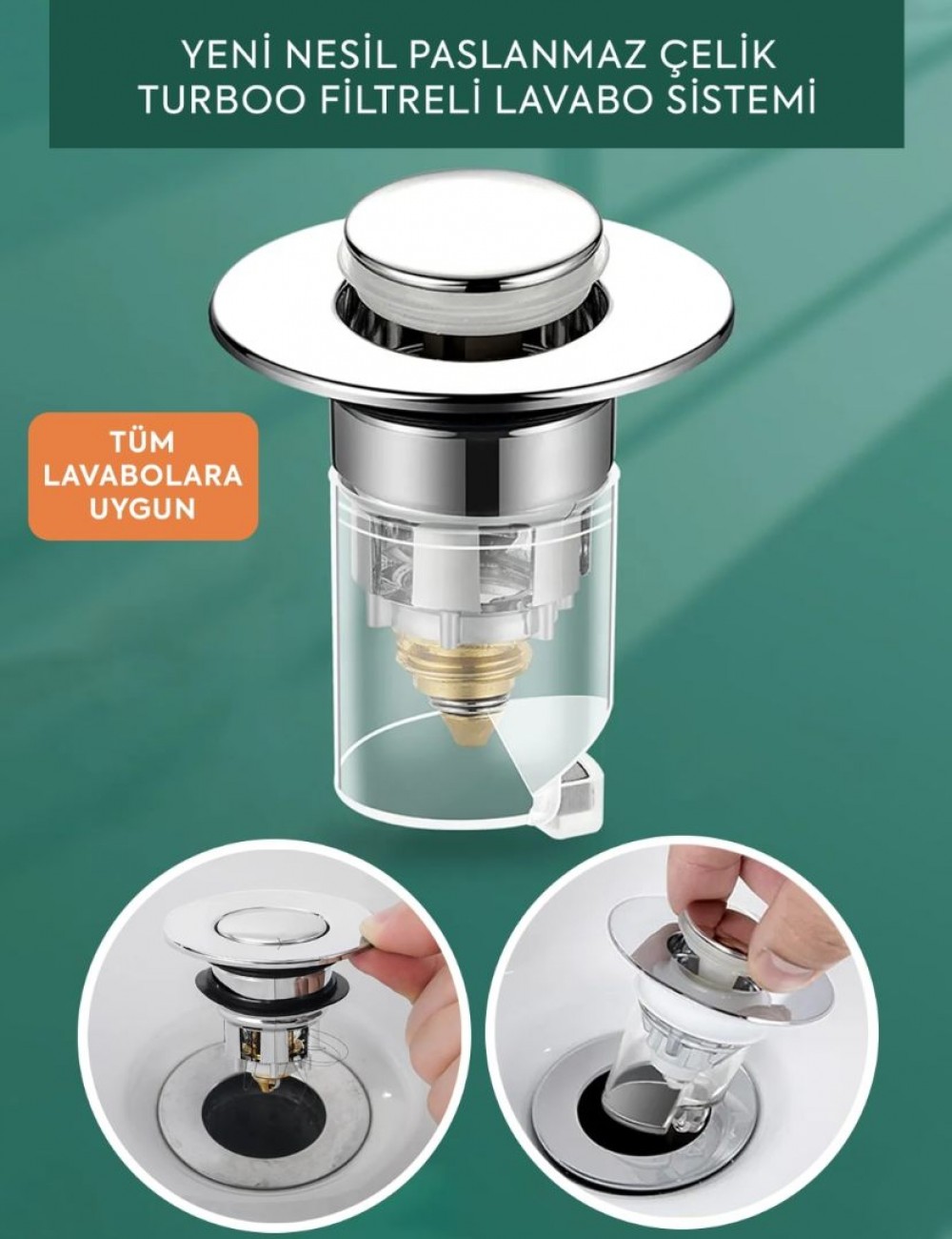 YENİ NESİL PASLANMAZ ÇELİK TURBO FİLTRELİ LAVABO SİSTEMİ