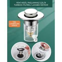 YENİ NESİL PASLANMAZ ÇELİK TURBO FİLTRELİ LAVABO SİSTEMİ