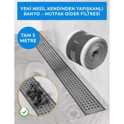 5- METRE - YENİ NESİL KENDİNDEN YAPIŞKANLI BANYO - MUTFAK GİDER FİLTRESİ