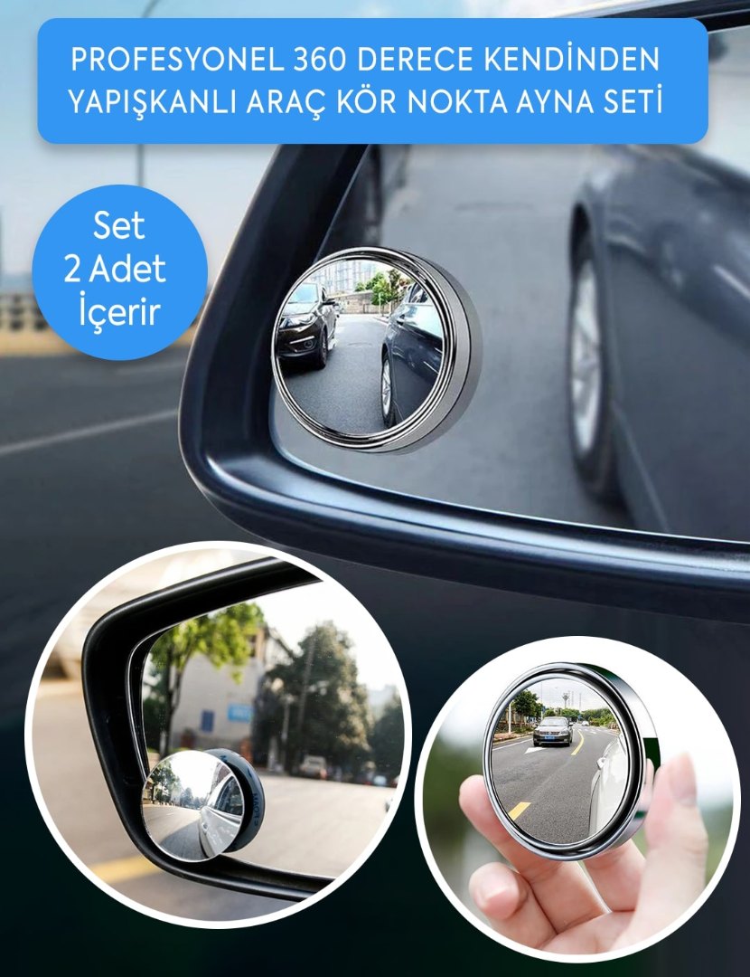 SET (2 ADET) 360 DERECE KENDİNDEN YAPIŞKANLI AYNA SETİ