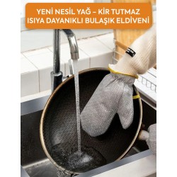  YENİ NESİL YAĞ-KİR TUTMAZ ISIYA DAYANIKLI BULAŞIK ELDİVENİ