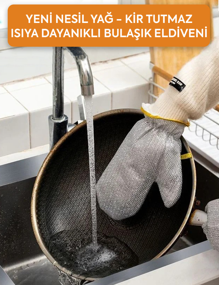 YENİ NESİL YAĞ-KİR TUTMAZ ISIYA DAYANIKLI BULAŞIK ELDİVENİ